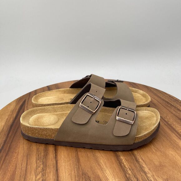Cushionaire Shoes - Cushionaire Lane Sandals Womens Size 8.5 M Brown Leather Casual Comfort Slides